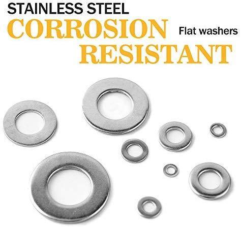 VIGRUE Black Zinc Plated Alloy Steel Flat Washers Set - 684 Pieces (9 Sizes)