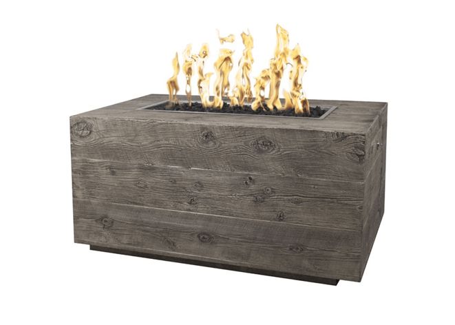 The Outdoor Plus Catalina Wood Grain Fire Pit with Free Cover