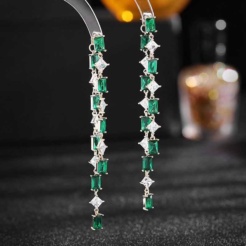 Jewelblings Fashion Two-Tone Tassel Earrings with CZ Stones