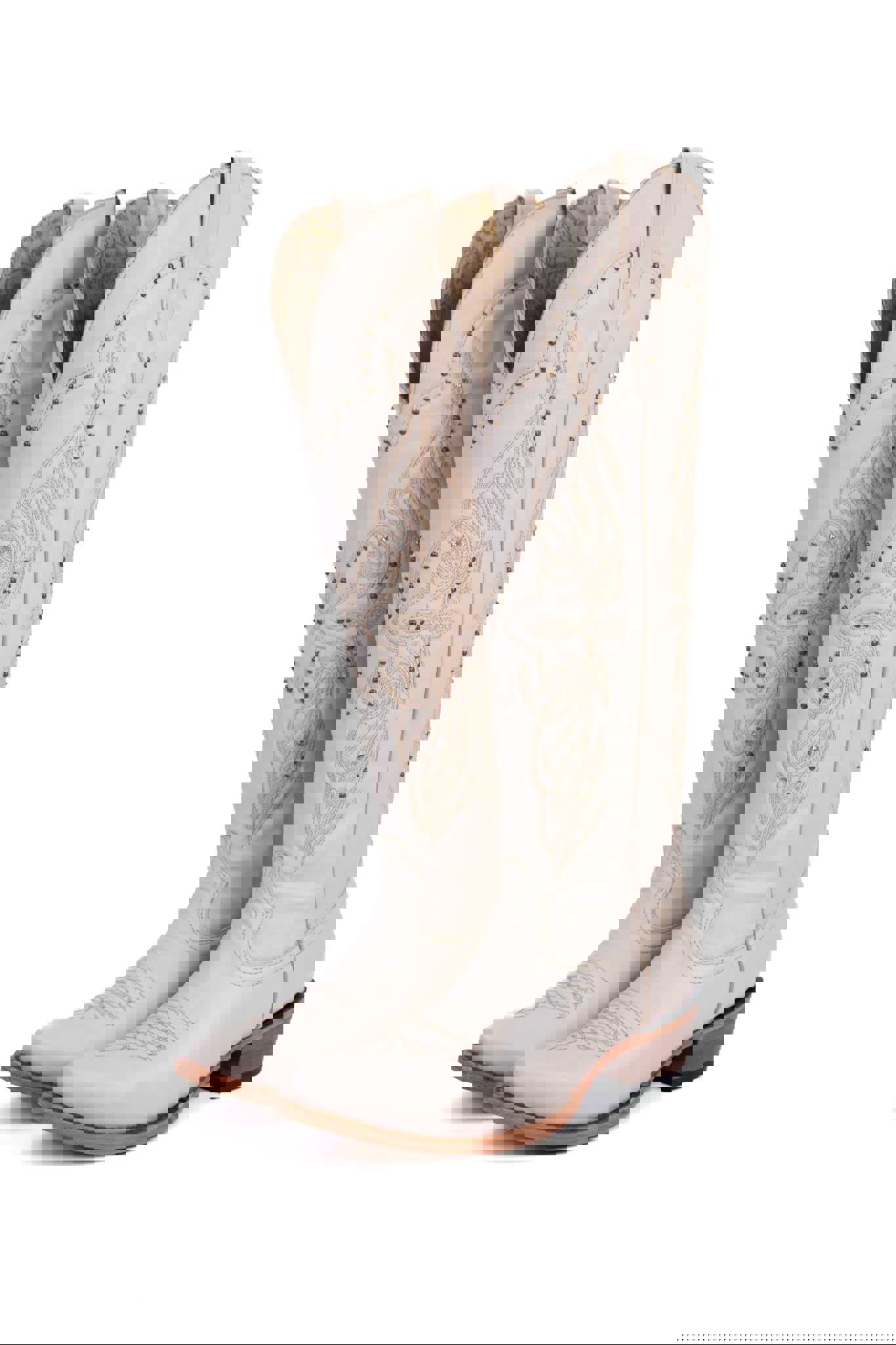 Catalina Vitro Tall Cowgirl Boot - Genuine Leather with Side Zipper