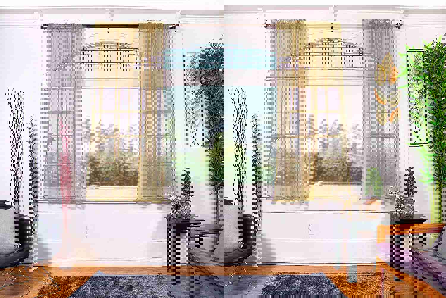 Sheer Curtains - 2 Panels Set