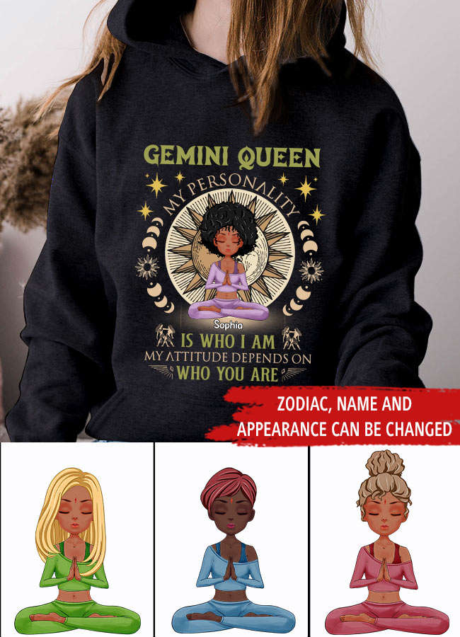 Personalized Birthday Shirts, Zodiac T Shirt, Gemini Birthday T Shirt, Custom Birthday Gifts for Yoga Lovers