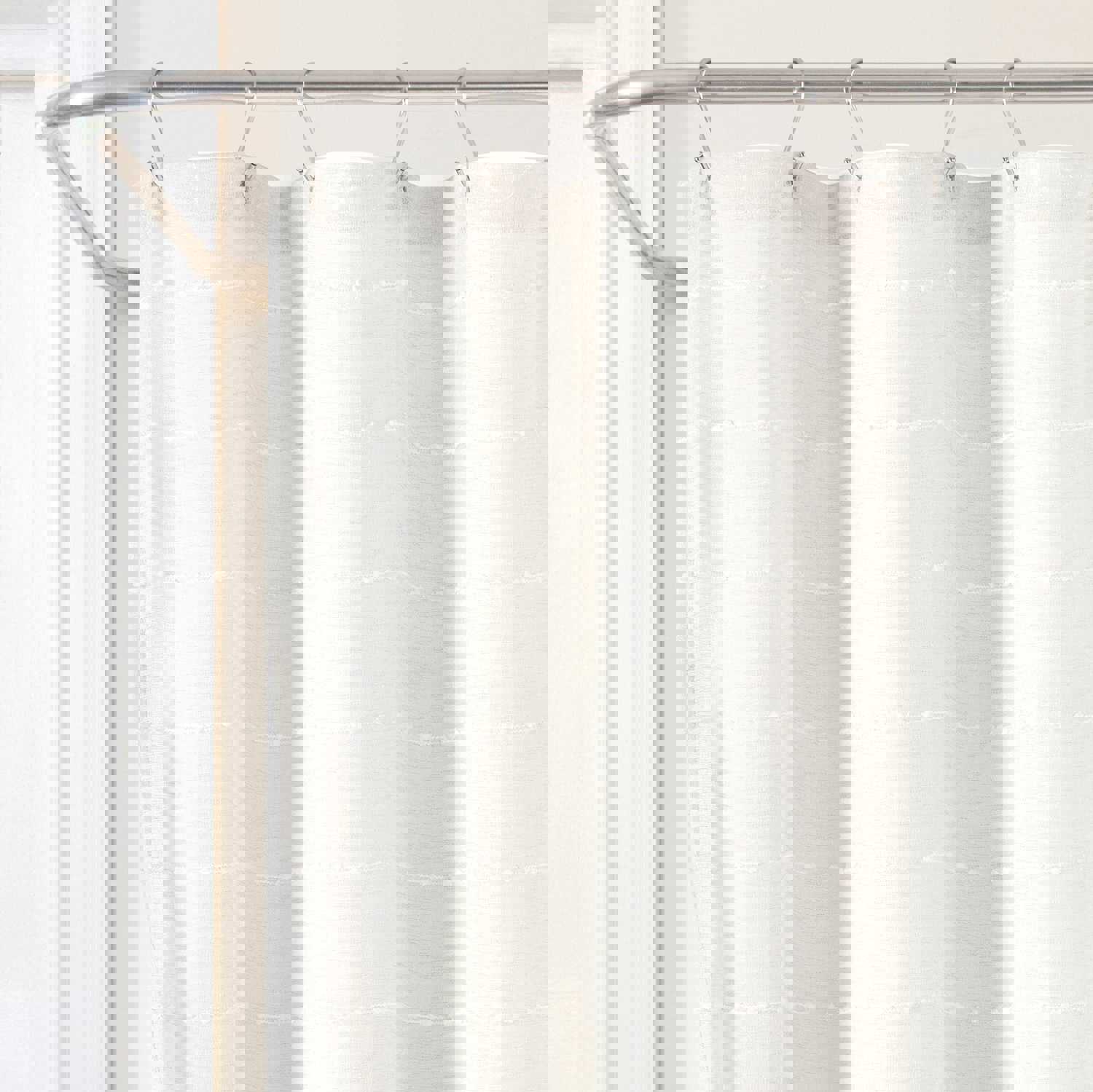 Farmhouse Textured Sheer With Peva Lining Shower Curtain Set