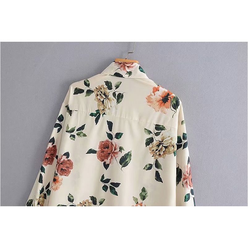 Vintage Fashion Blouse - Polyester, Flannel, Turn-Down Collar