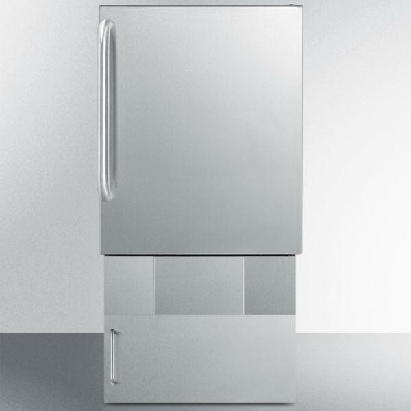 Summit BIM24OSBase32 32 Stainless Steel 12 lb. Drain-Free Outdoor Icemaker