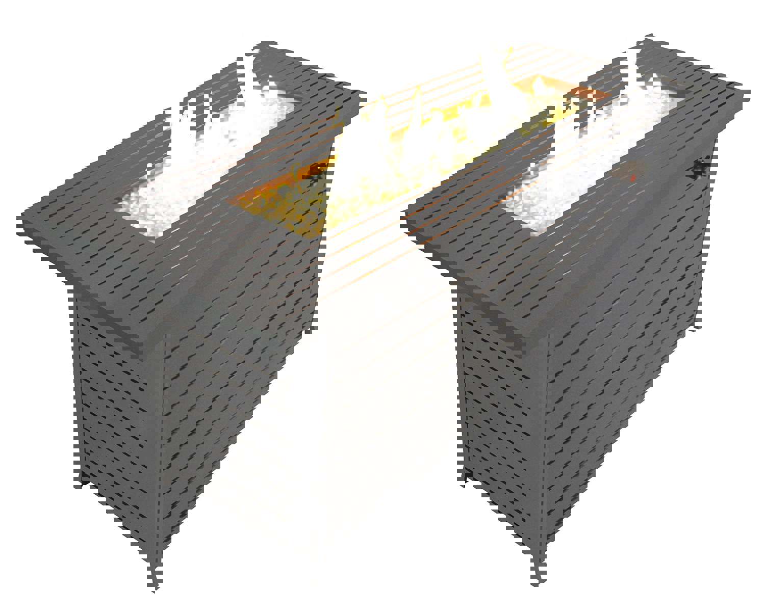 57in Outdoor Propane Gas Fire Pit Table 50000BTU with Lid, Glass Beads, ETL Certification