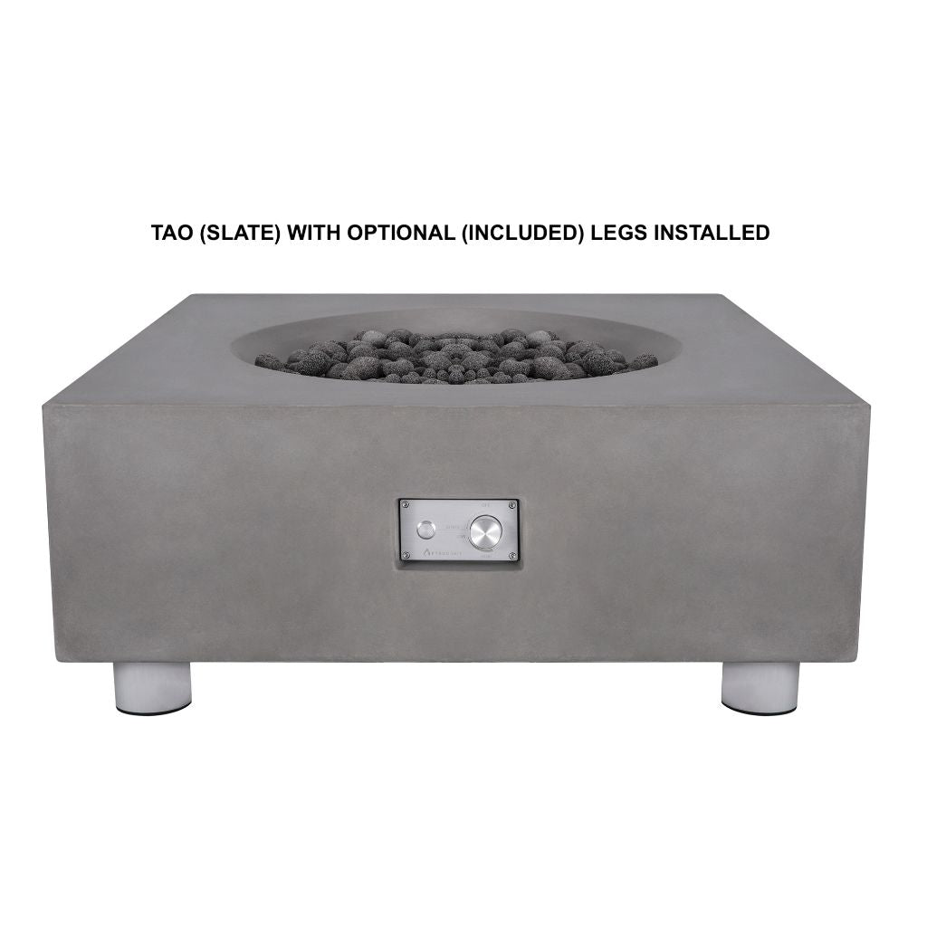 PyroMania Tao 41 Rectangular Charcoal Outdoor Natural Gas Fire Pit Table
