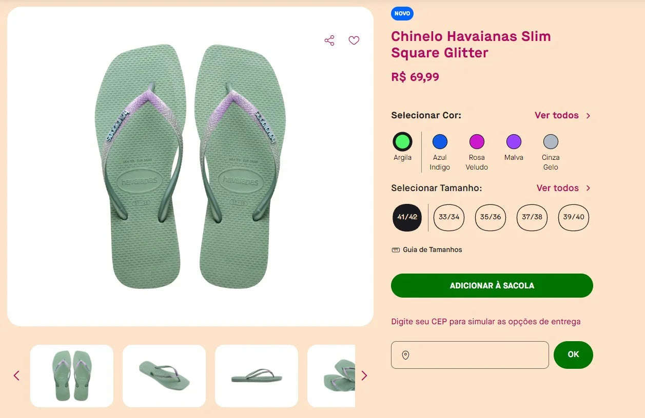 Havaianas Slim Square Sandals - Size 41/42 - 6 Styles (DDP)