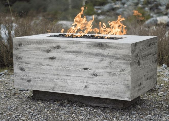 The Outdoor Plus Catalina Wood Grain Fire Pit with Free Cover