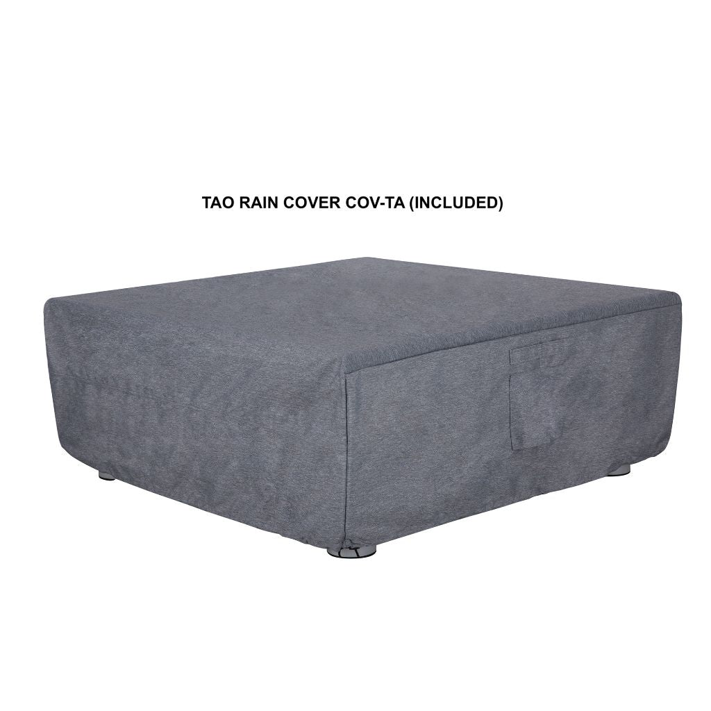 PyroMania Tao 41 Rectangular Charcoal Outdoor Natural Gas Fire Pit Table