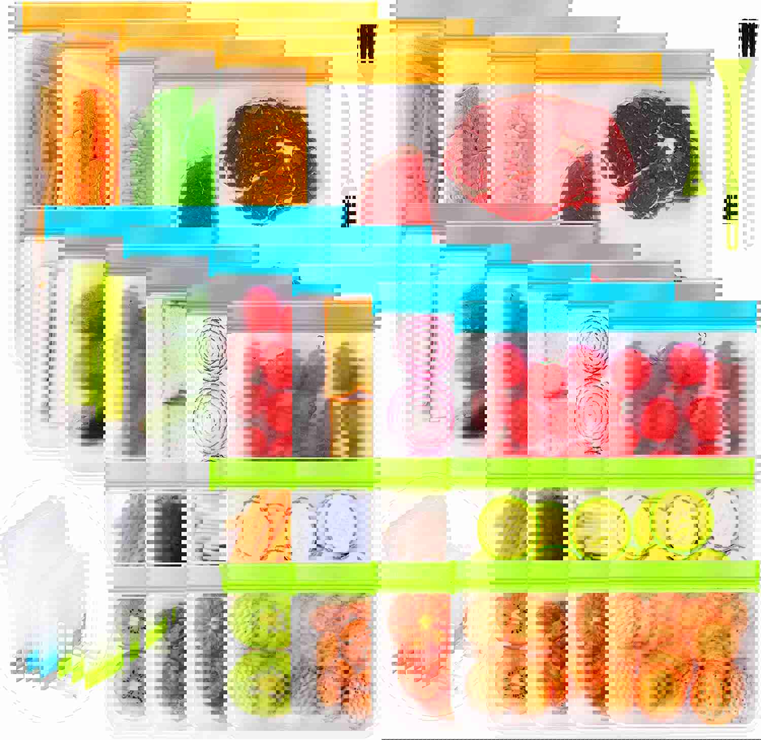 Ceephouge 18 Pack Reusable Food Storage Bags with Drying Rack - BPA Free, Leakproof Silicone & Plastic Lunch Bags