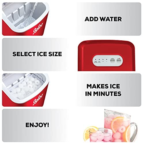 Igloo ICEB26RR Automatic Portable Electric Countertop Ice Maker Machine, 26 Pounds in 24 Hours, 9 Ice Cubes in 7 Minutes