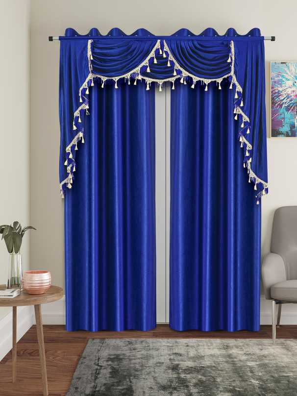 One Triple Waterfall Valance with Swag - 15 Colors Available