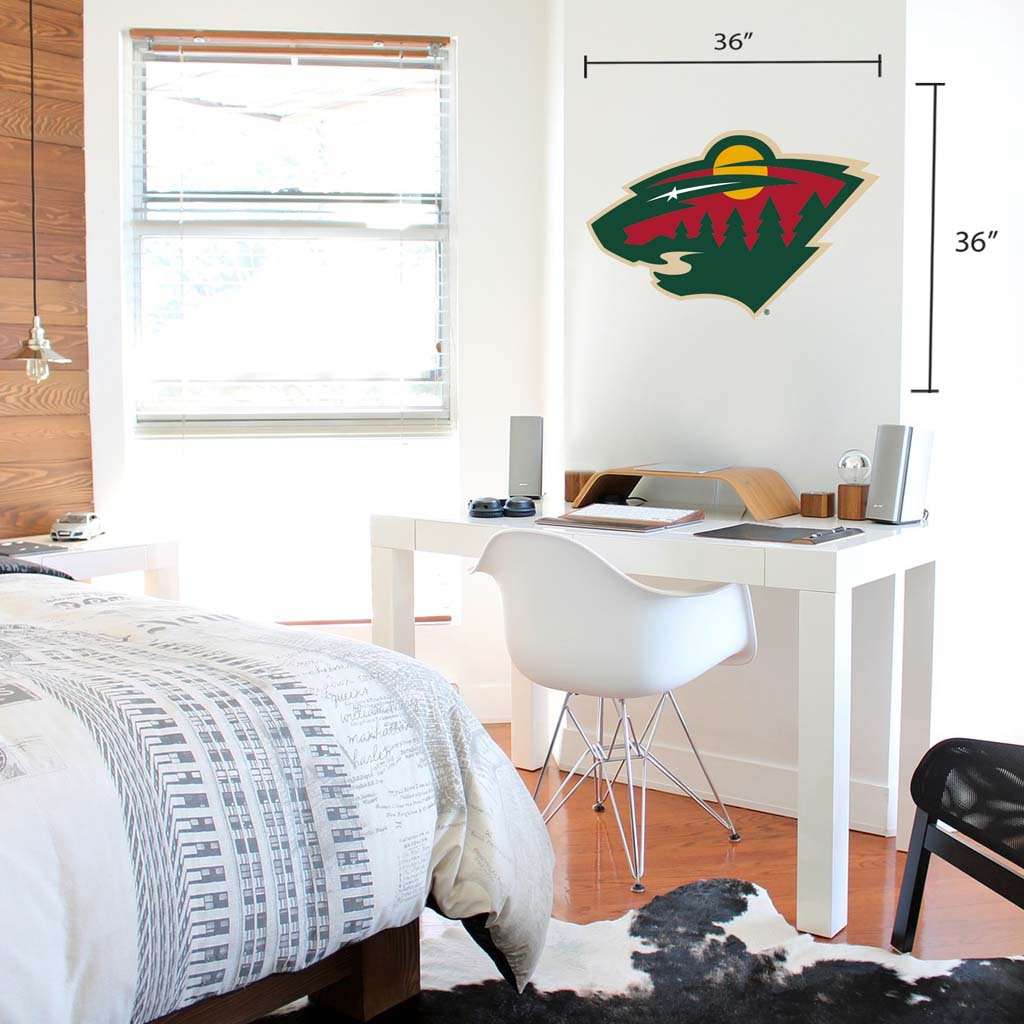 Minnesota Wild Team Logo Repositional Wall Decal, 36x36 Inch