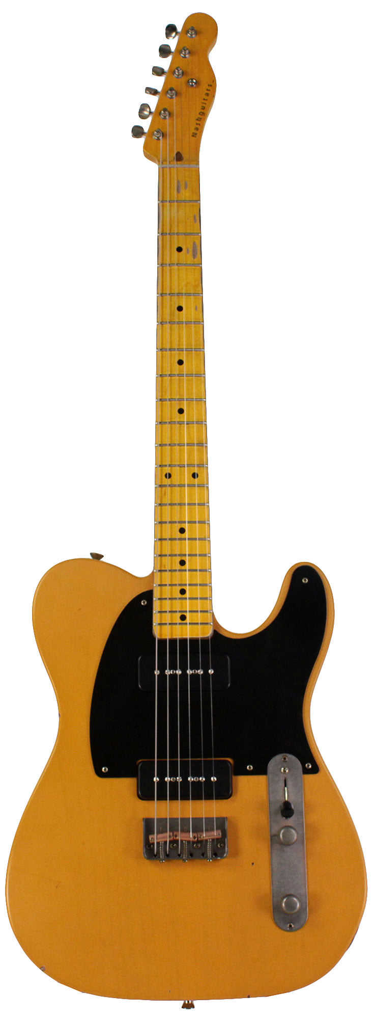 Nash T-2HB Guitar with P90 Pickups, Butterscotch Blonde Finish, Light Aging