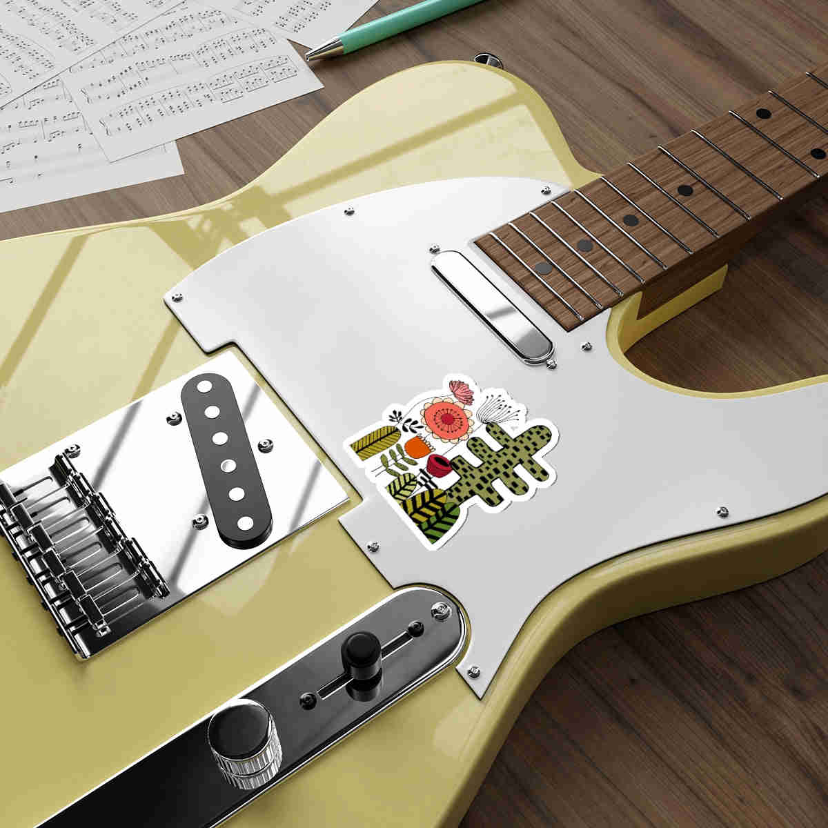 Vintage Flower Cactus Flowers Die-Cut Stickers