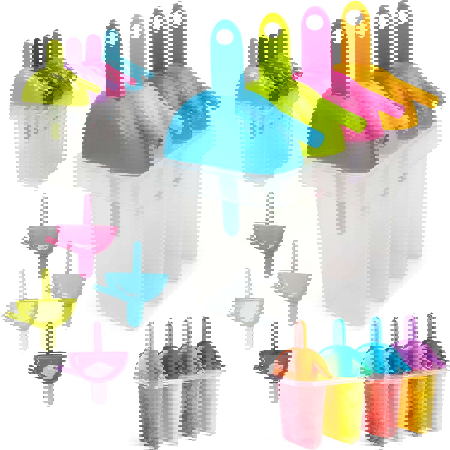 4-Section Popsicle Maker Mold for DIY Frozen Treats