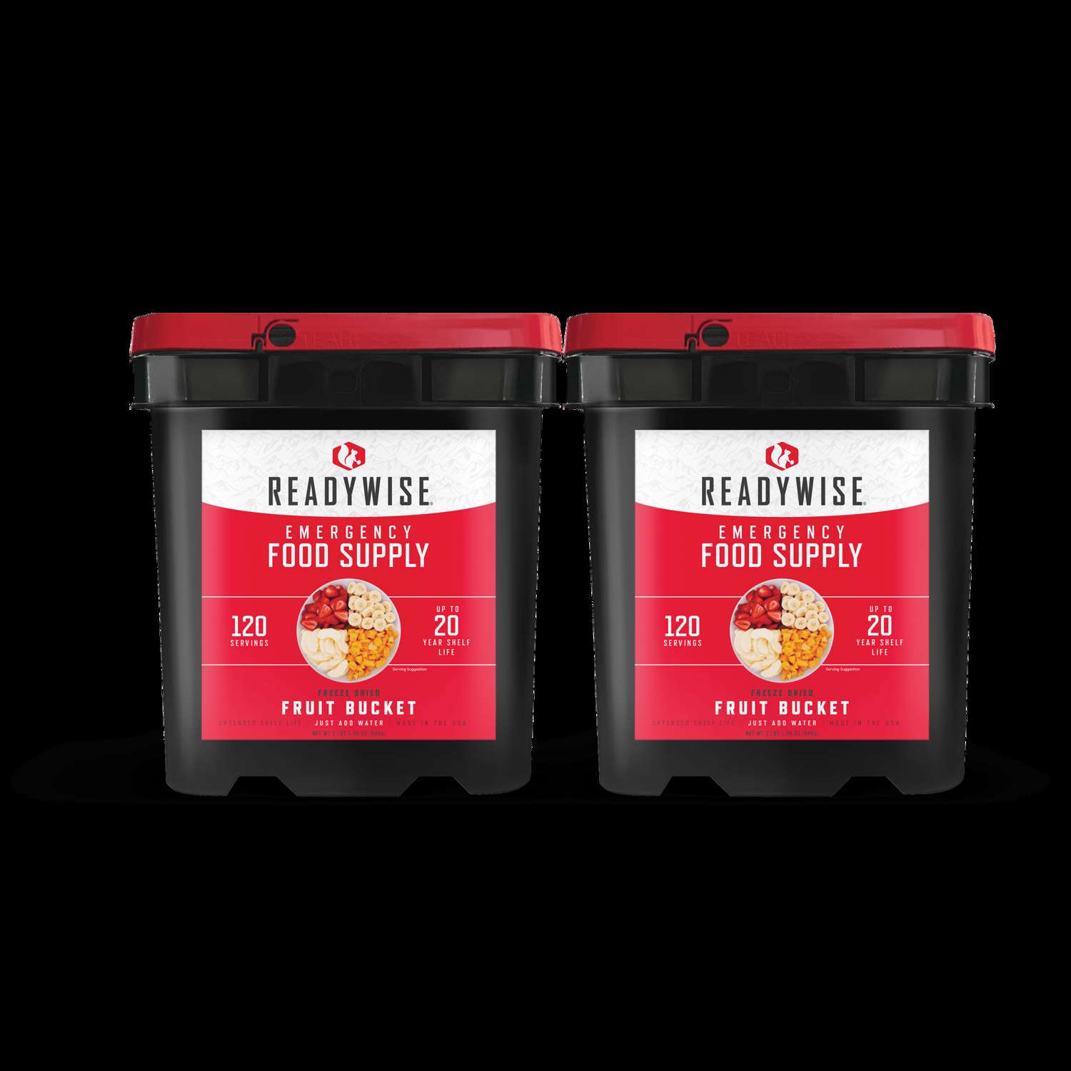 ReadyWise Freeze Dried Fruit Grab & Go Bucket - Gluten-Free, 120 Servings, 20 Year Shelf Life