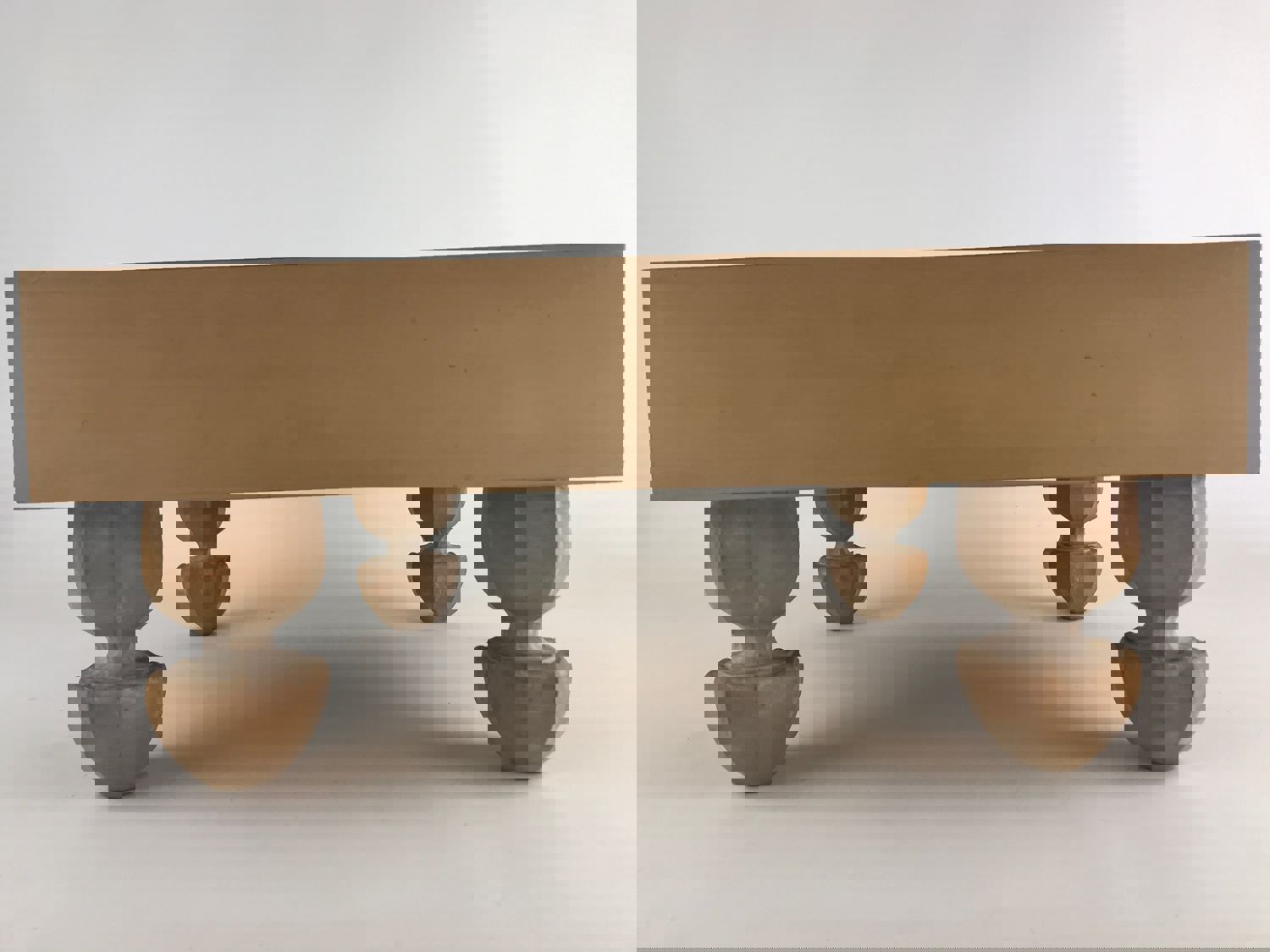 Vintage Japanese Wood Go Board Game Goban with 19x19 Grid and Legs