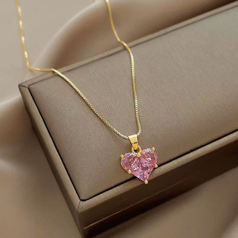 New Wine Red Cherry Gold Pendant Necklace for Women - Fashion Jewelry for Parties and Weddings