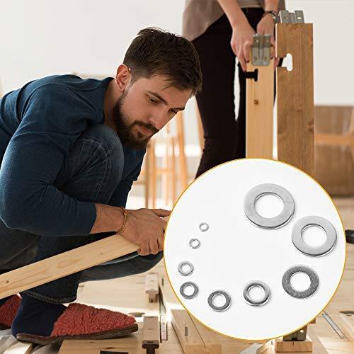 VIGRUE Black Zinc Plated Alloy Steel Flat Washers Set - 684 Pieces (9 Sizes)