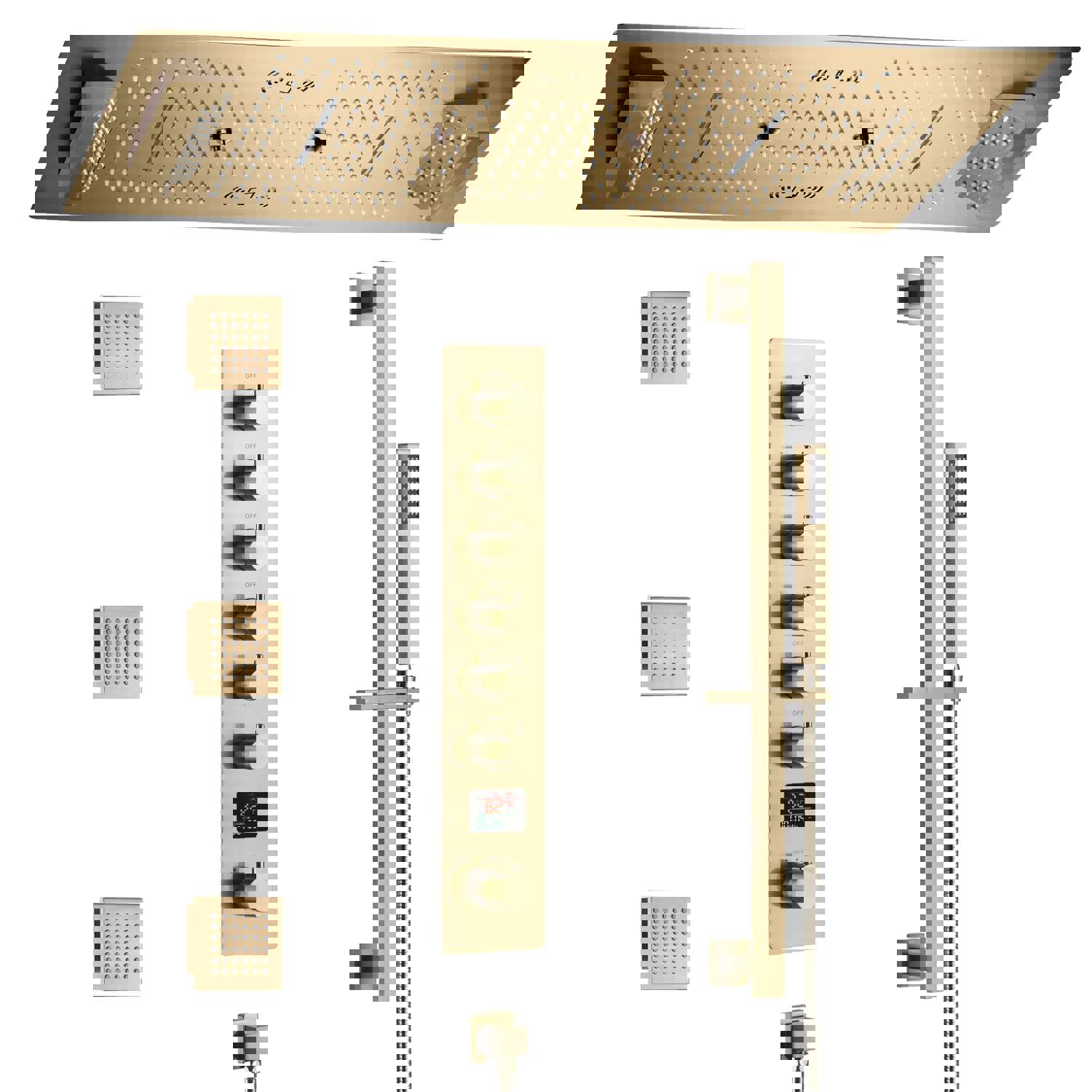 MONTANA 36X16 Complete Luxury LED Music Shower System with Digital Display Thermostatic Valve