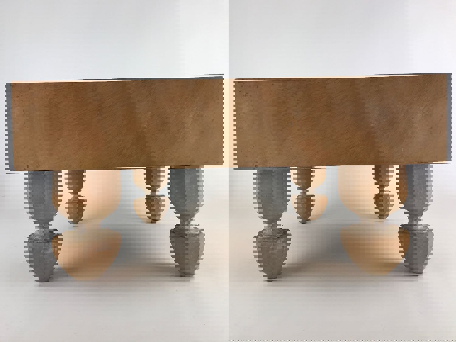 Vintage Japanese Wood Go Board Game Goban with 19x19 Grid and Legs