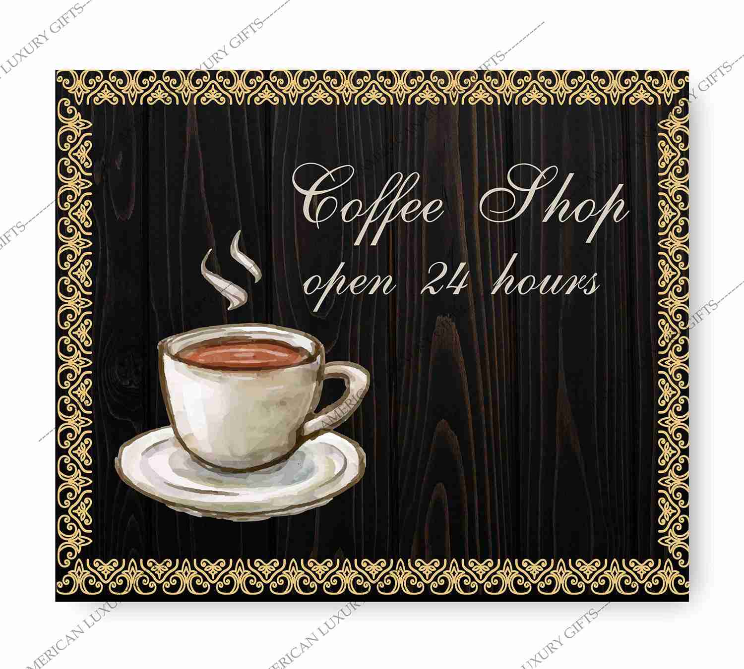 Vintage Coffee Wall Art Sign - 10 x 8 Retro Poster Print