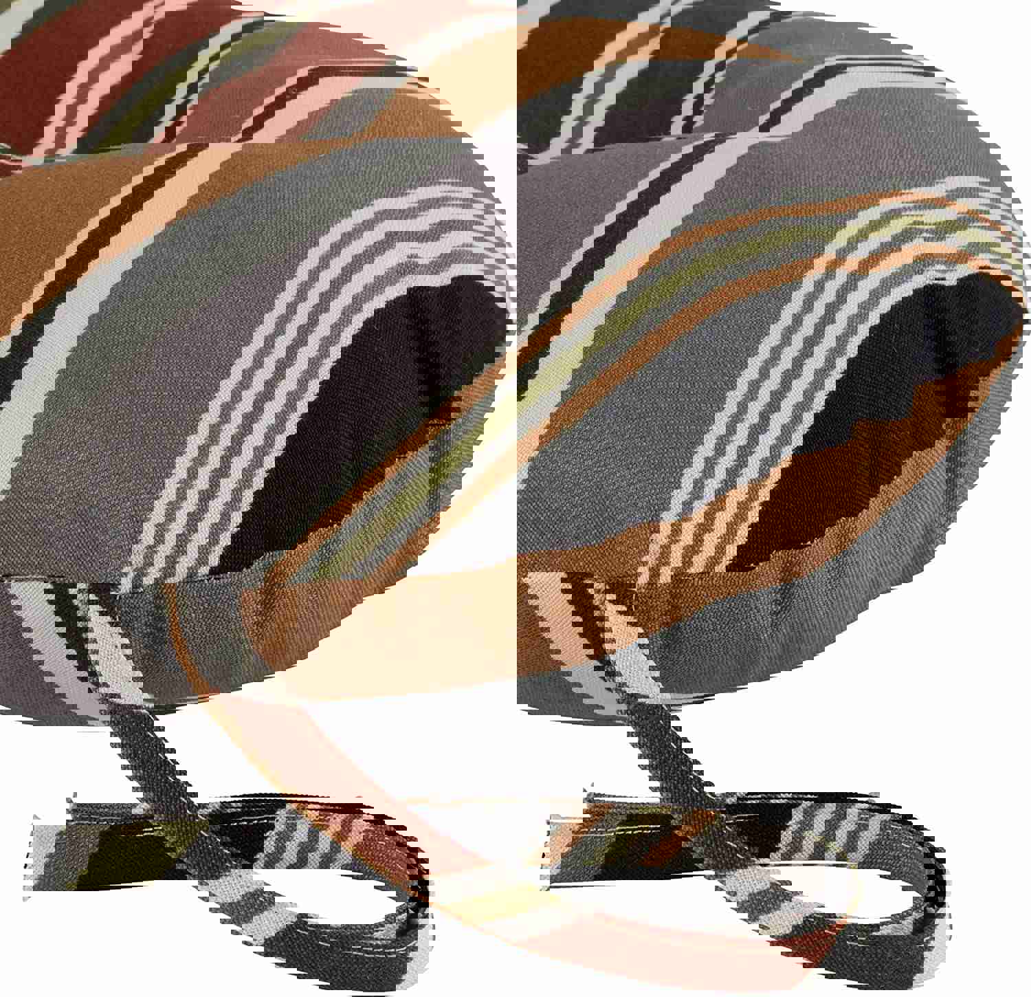 Brick Stripe Outdoor 15-inch Bistro Chair Cushion (Set of 4) - Brown Grey Striped, Fade Resistant & Water Resistant