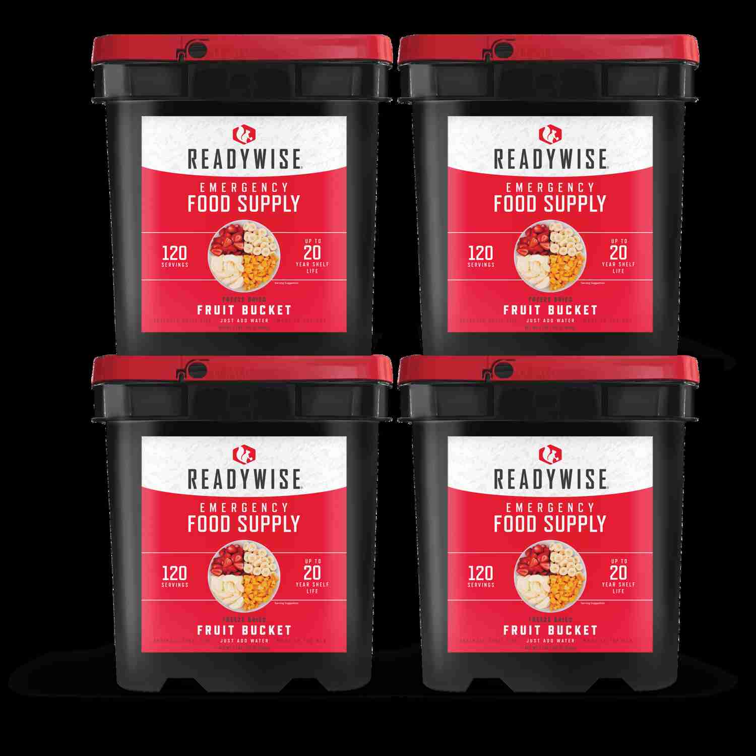 ReadyWise Freeze Dried Fruit Grab & Go Bucket - Gluten-Free, 120 Servings, 20 Year Shelf Life