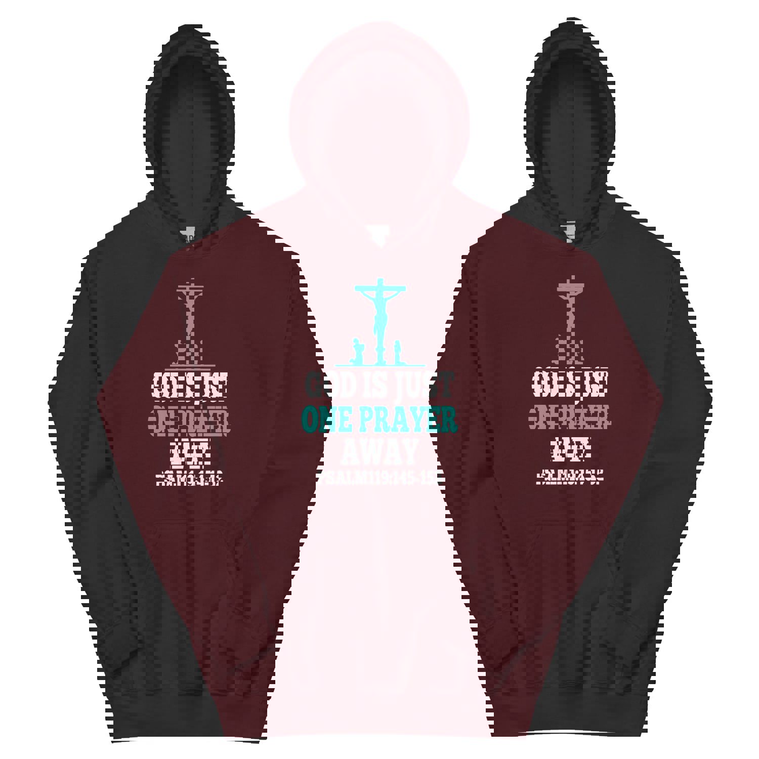 F&H Christian God is Just One Prayer Away Mens Hoodie
