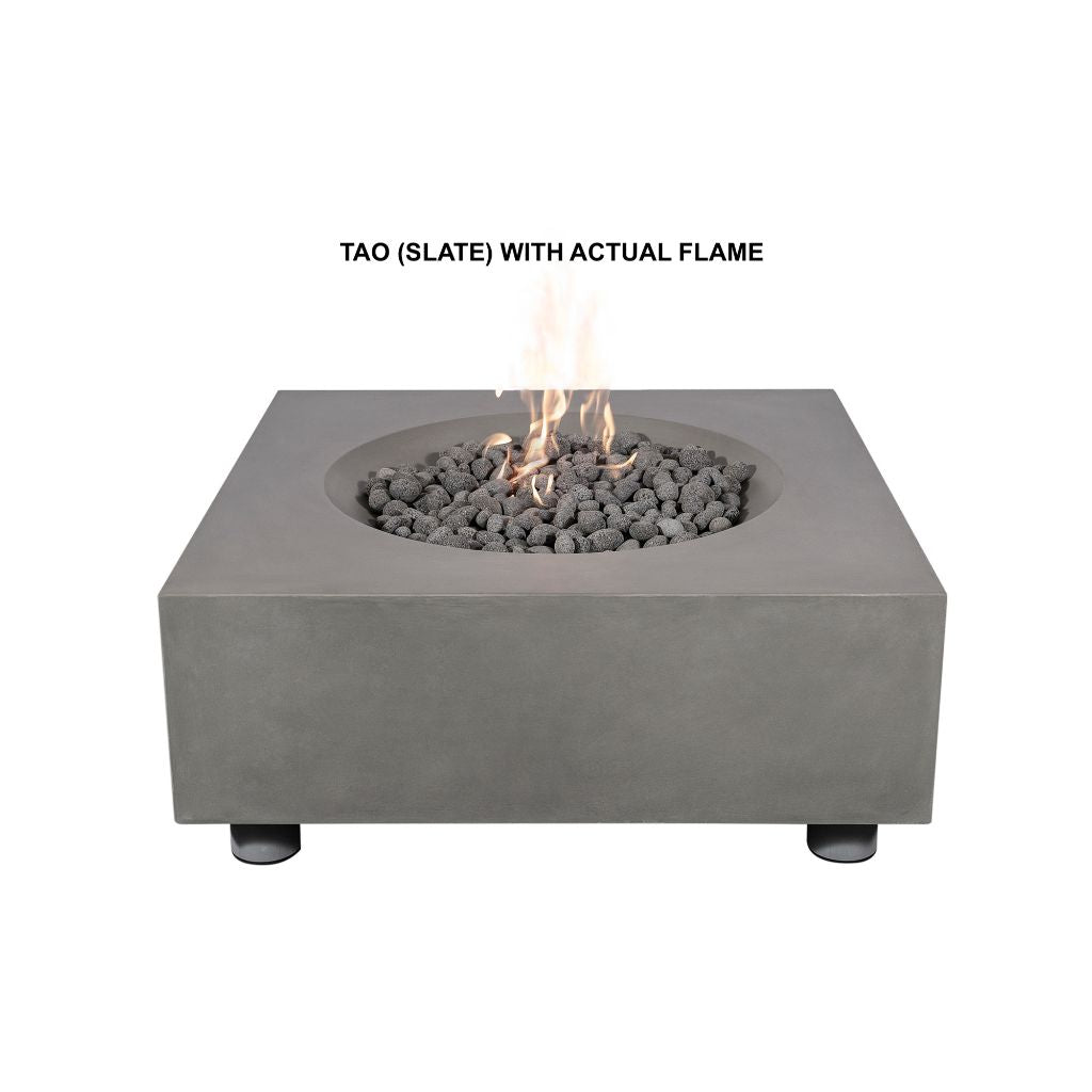PyroMania Tao 41 Rectangular Charcoal Outdoor Natural Gas Fire Pit Table