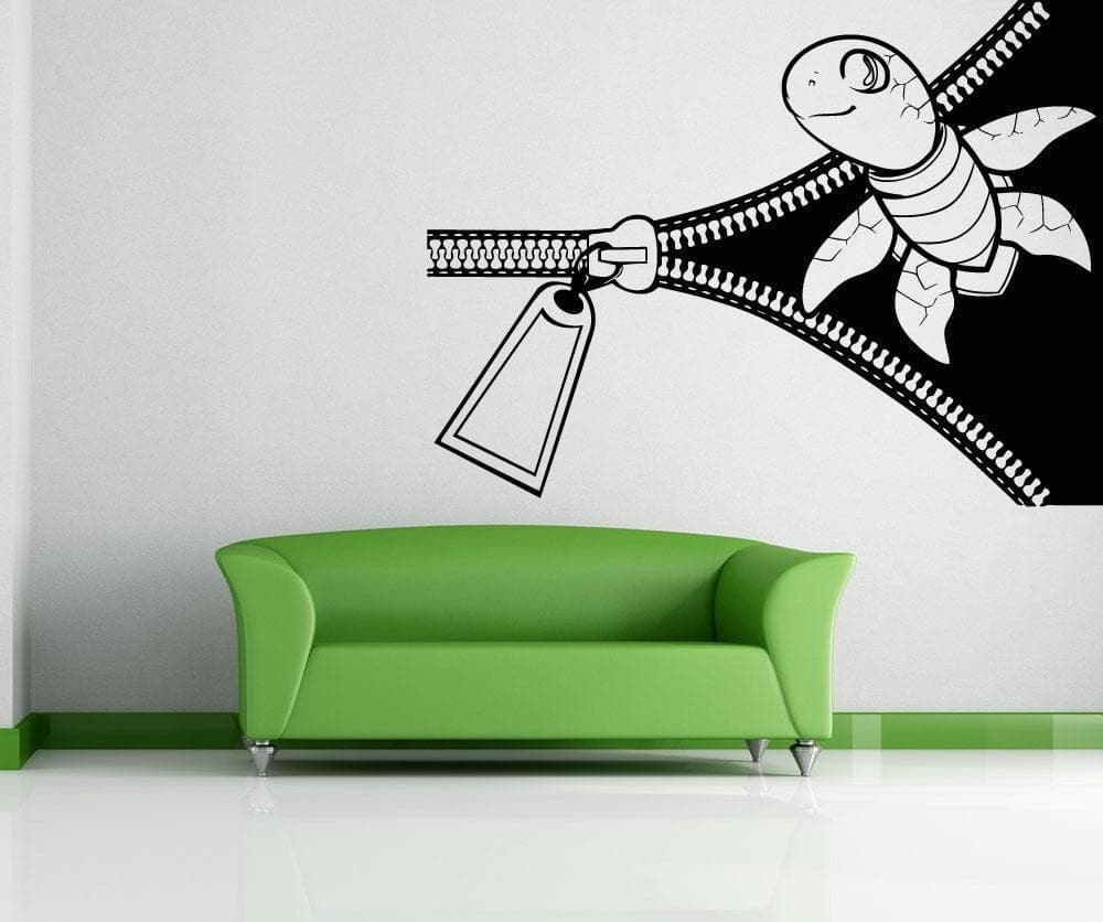 Vinyl Wall Decal Sticker Sea Turtle Zipper #OS_AA1366