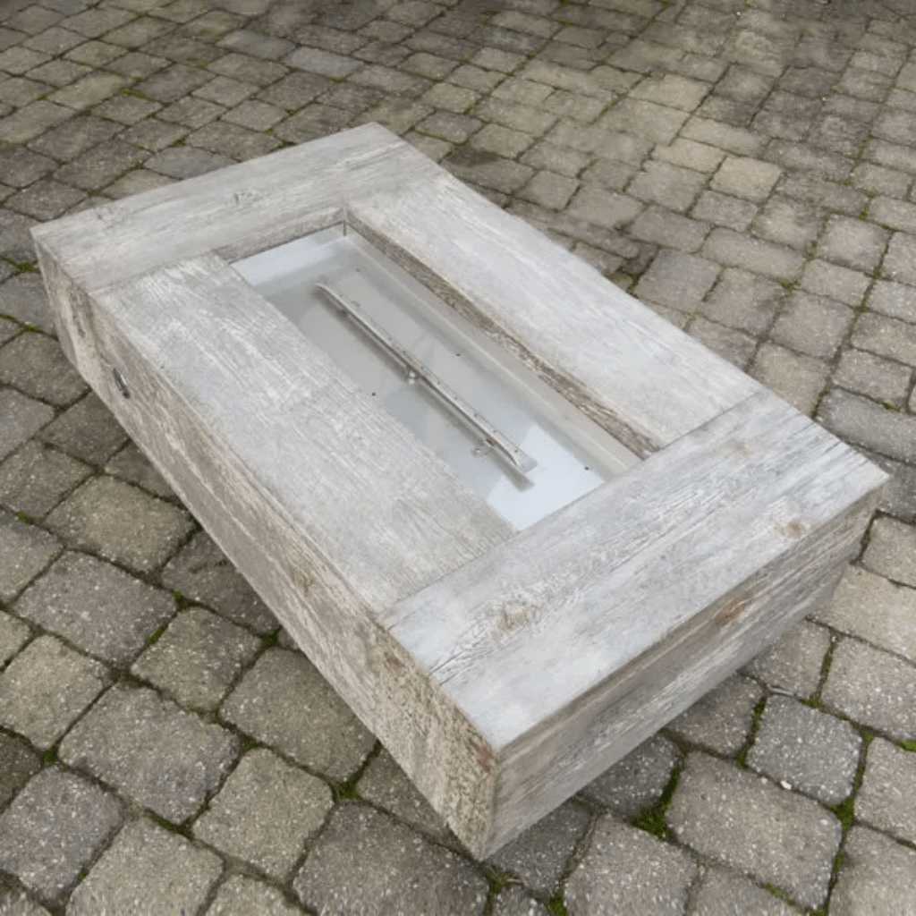 The Outdoor Plus 96 Coronado GFRC Wood Grain Concrete Rectangle Gas Fire Pit