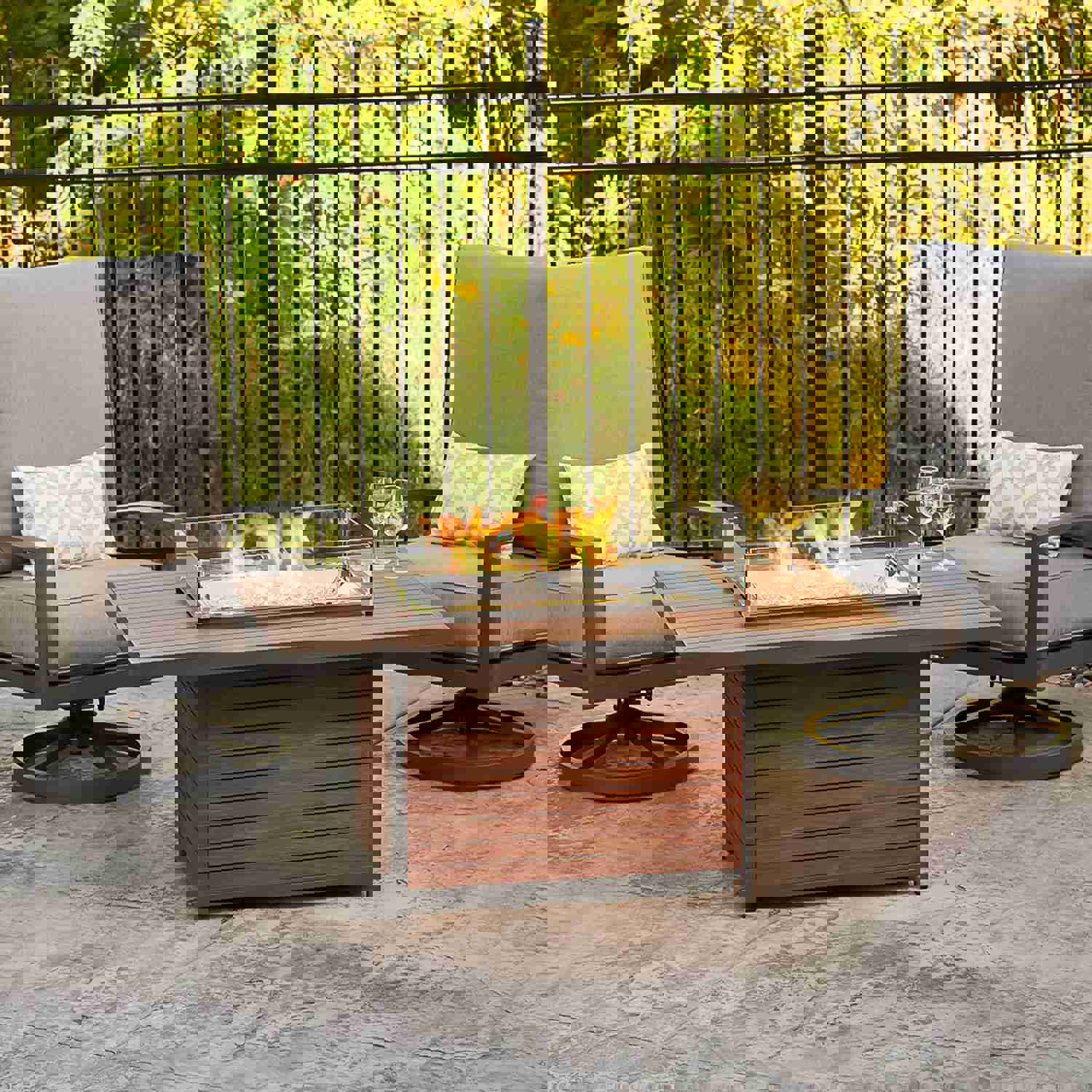 Kenwood Rectangular Chat Height Gas Fire Pit Table