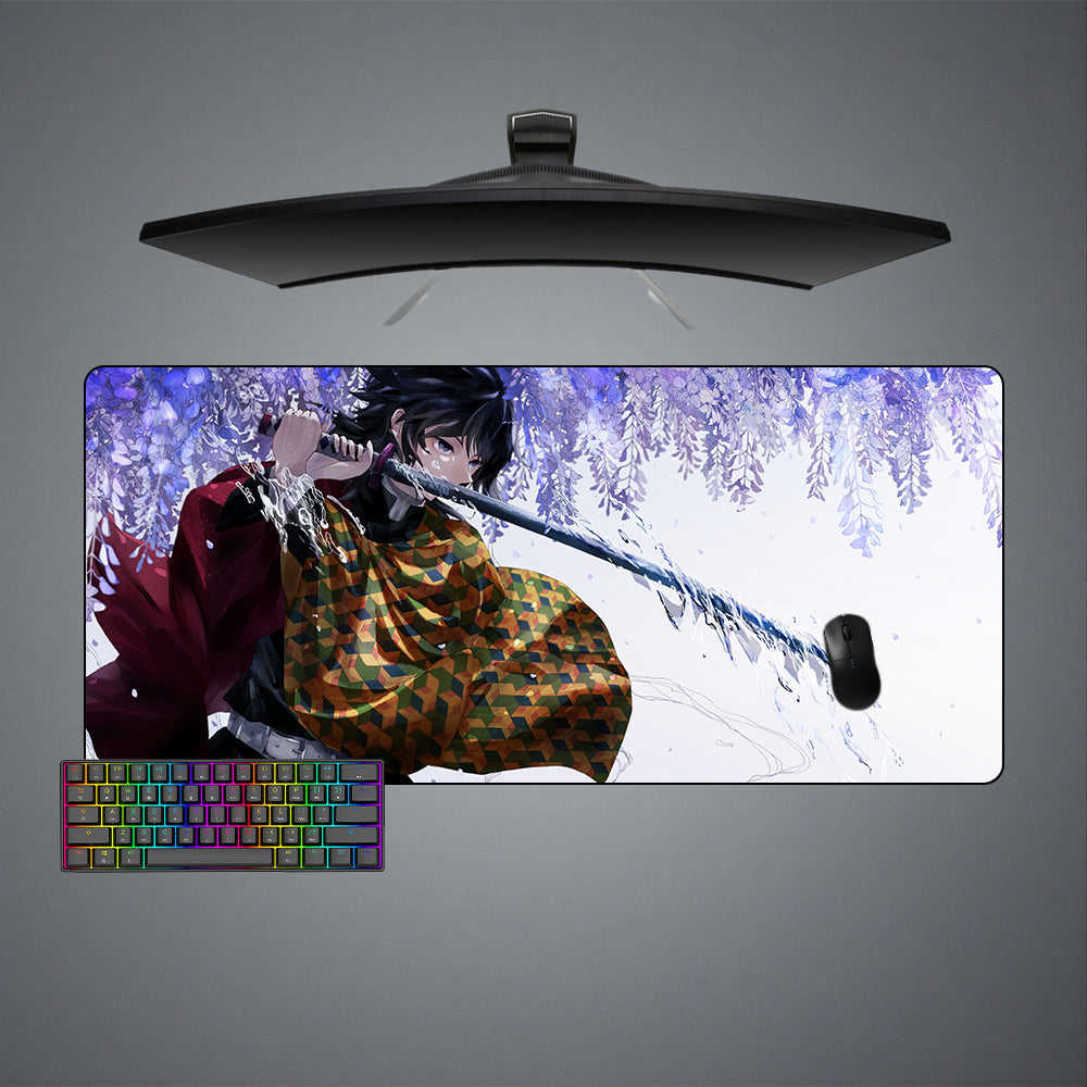 Demon Slayer Giyu Water Design Gaming Mouse Pad - M-XXL Size for Computer Desk