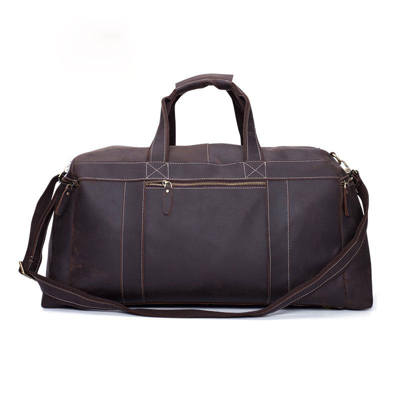 Vintage Leather Men's Weekender Travel Duffle Bag