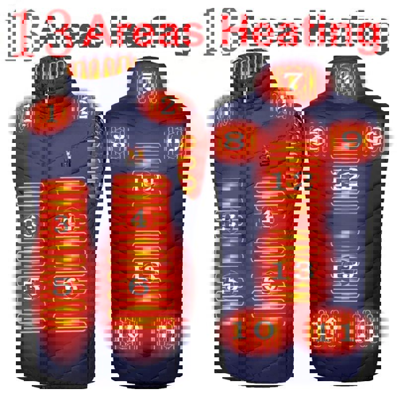 USB Heated Vest for Men and Women - Thermal Winter Jacket with 17/11 Heating Points (Black, S-6XL)