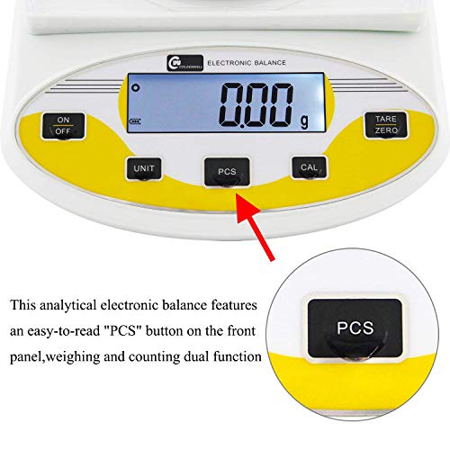 CGOLDENWALL High Precision Lab Scale 5000g/0.01g with Multiple Units & Functions
