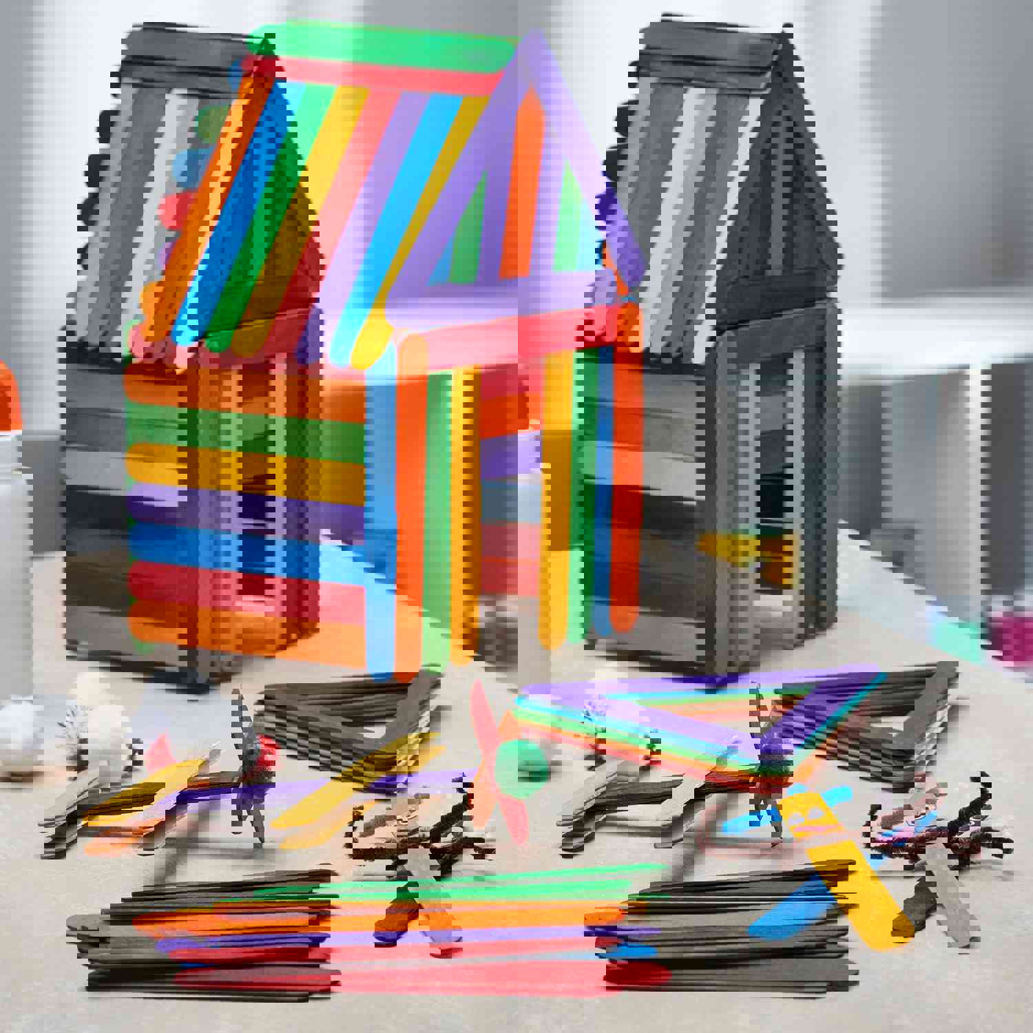 6 Inch Jumbo Colored Popsicle Sticks for Crafts and Educational Activities