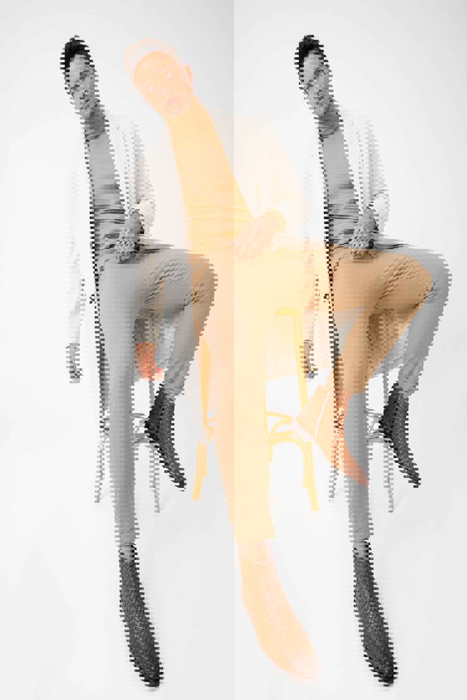 Wellington Tan Handwoven Leather Men Boot with Zipper