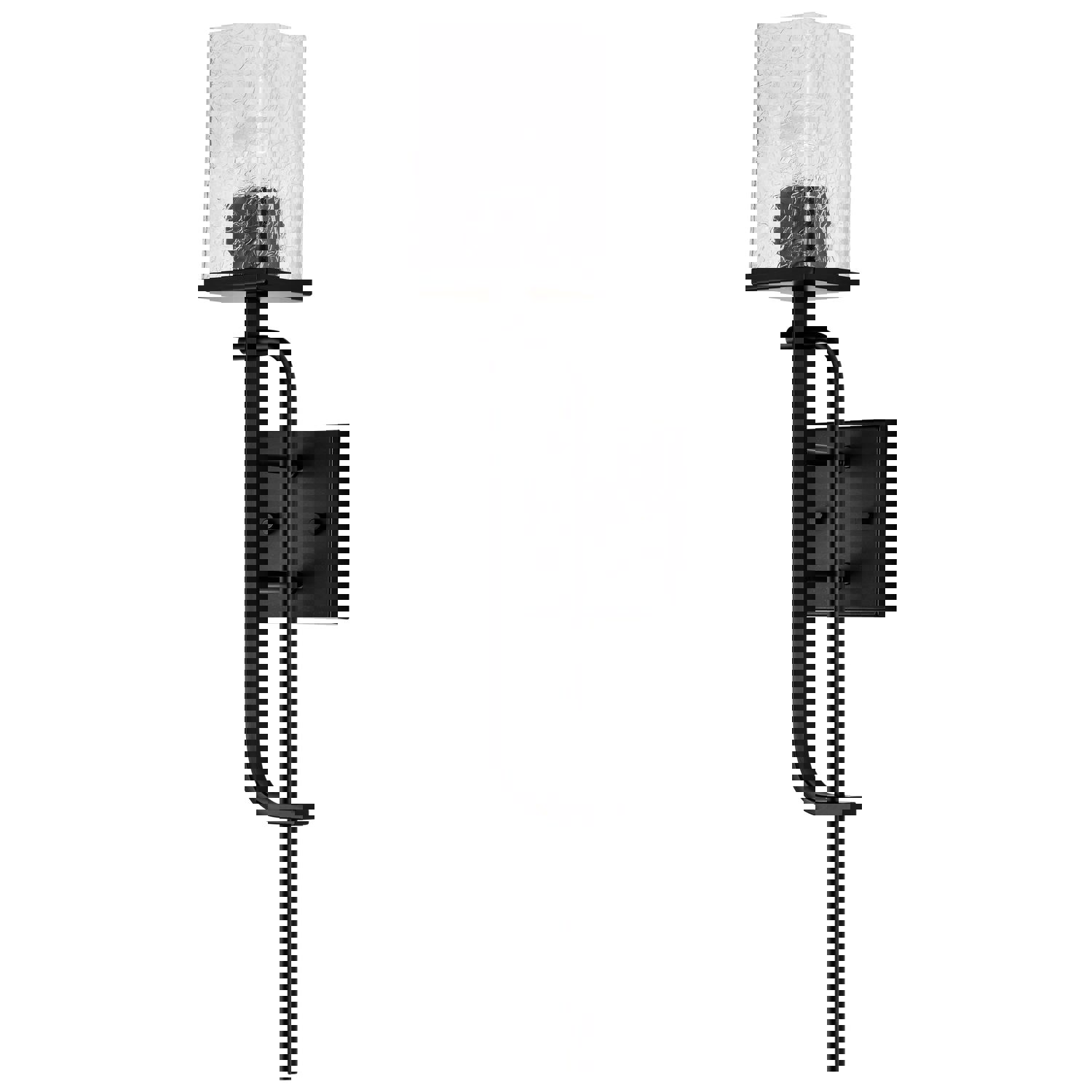 SATCO/NUVO Terrace 1 Light Wall Sconce Matte Black Finish Crackel Glass (60-7748)