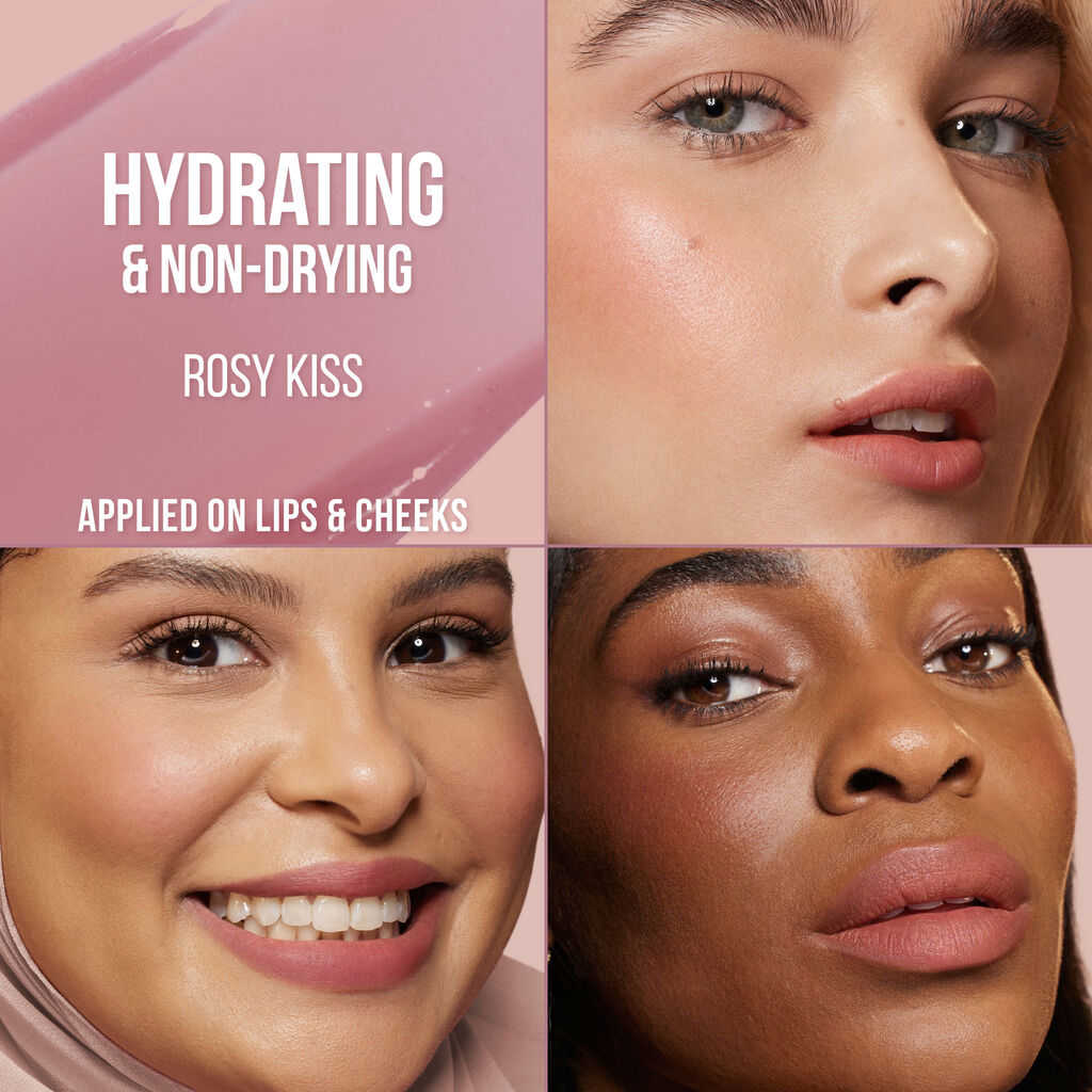 HUDA BEAUTY CREAMY LIP AND CHEEK SATIN (Rosy Kiss)