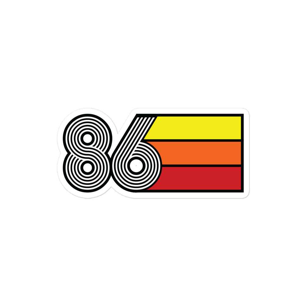 86 - 1986 Retro Tri-Line Decal Bubble-free Vinyl Stickers