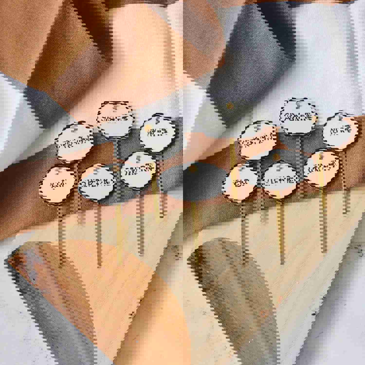 Elegant Stoneware Food Markers Set of 6