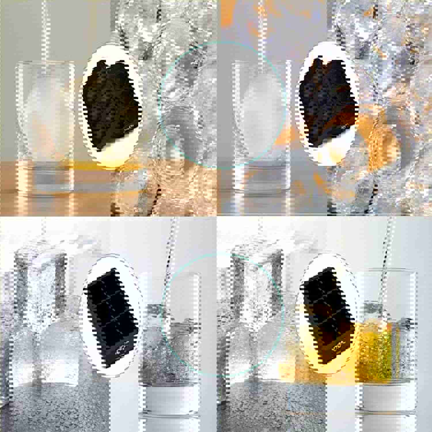 Adoric Silicone Ice Cube Tray Set - Large Square & Sphere Ice Ball Maker with Lid for Whiskey, BPA Free (2-Pack)