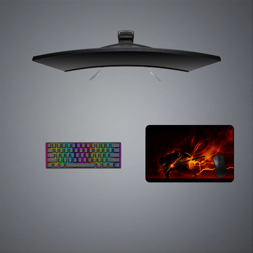 Demon Slayer Zenitsu Dark Design Gaming Mouse Pad - M-XXL Size for Computer Desk