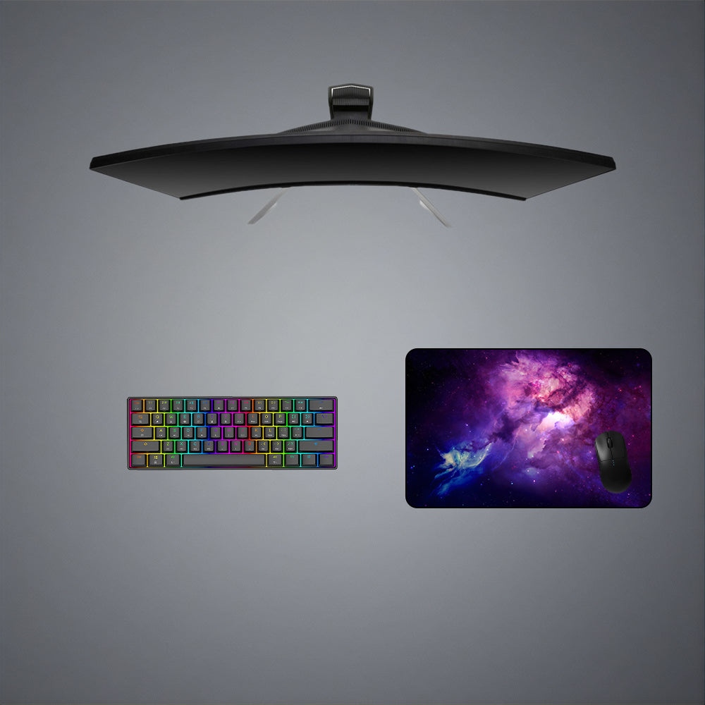 Purple & Blue Galaxy Design Gaming Mouse Pad for Computer Desk - M to XXL Size