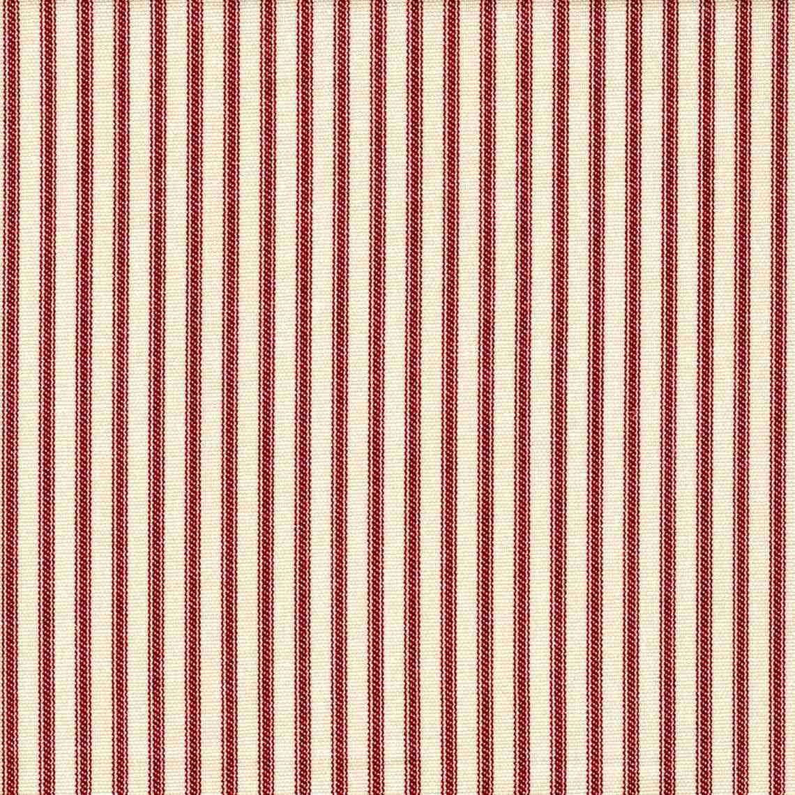 Empress Swag Valance in Farmhouse Red Traditional Ticking Stripe on Beige