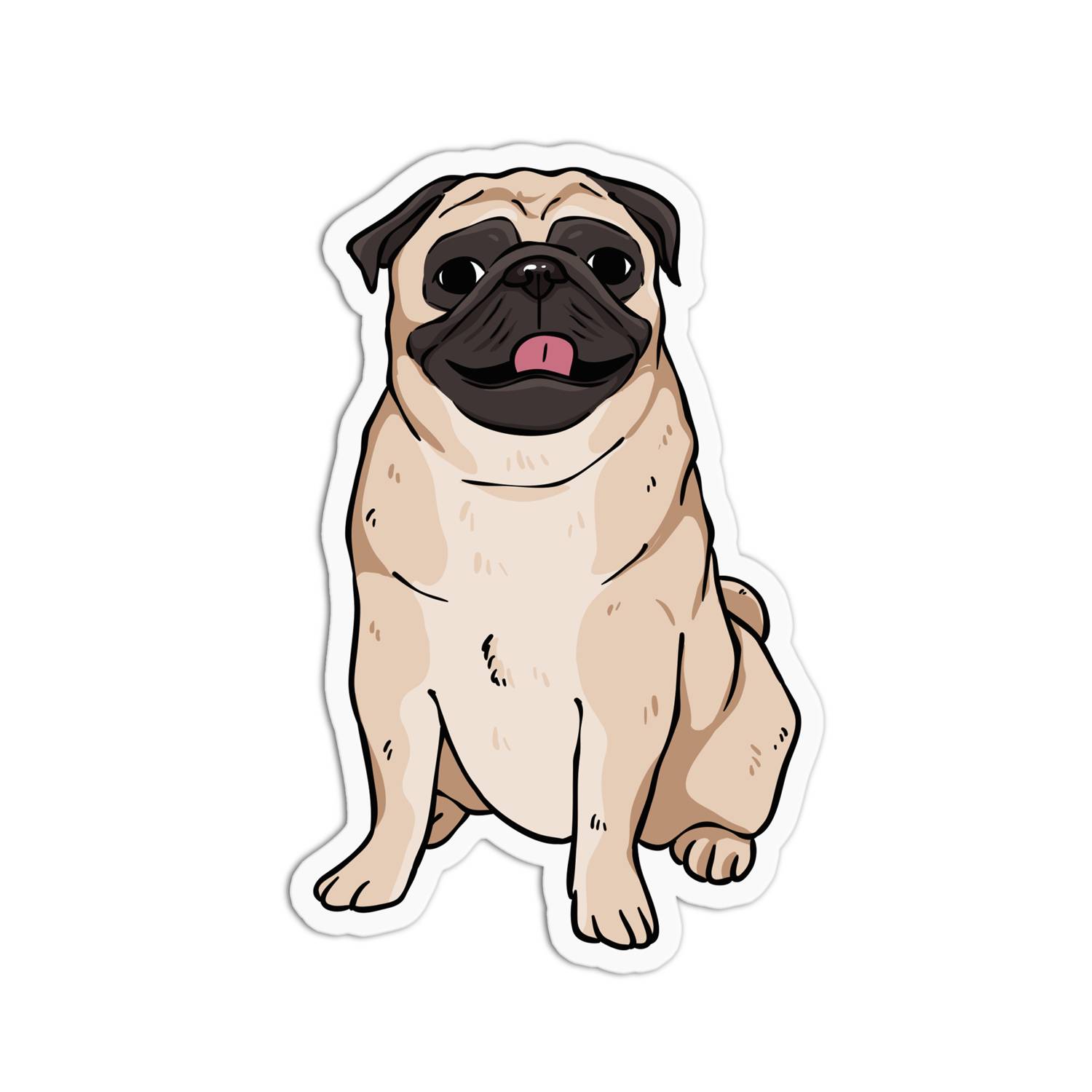 Pug Dog Sticker - Waterproof and Dishwasher Safe
